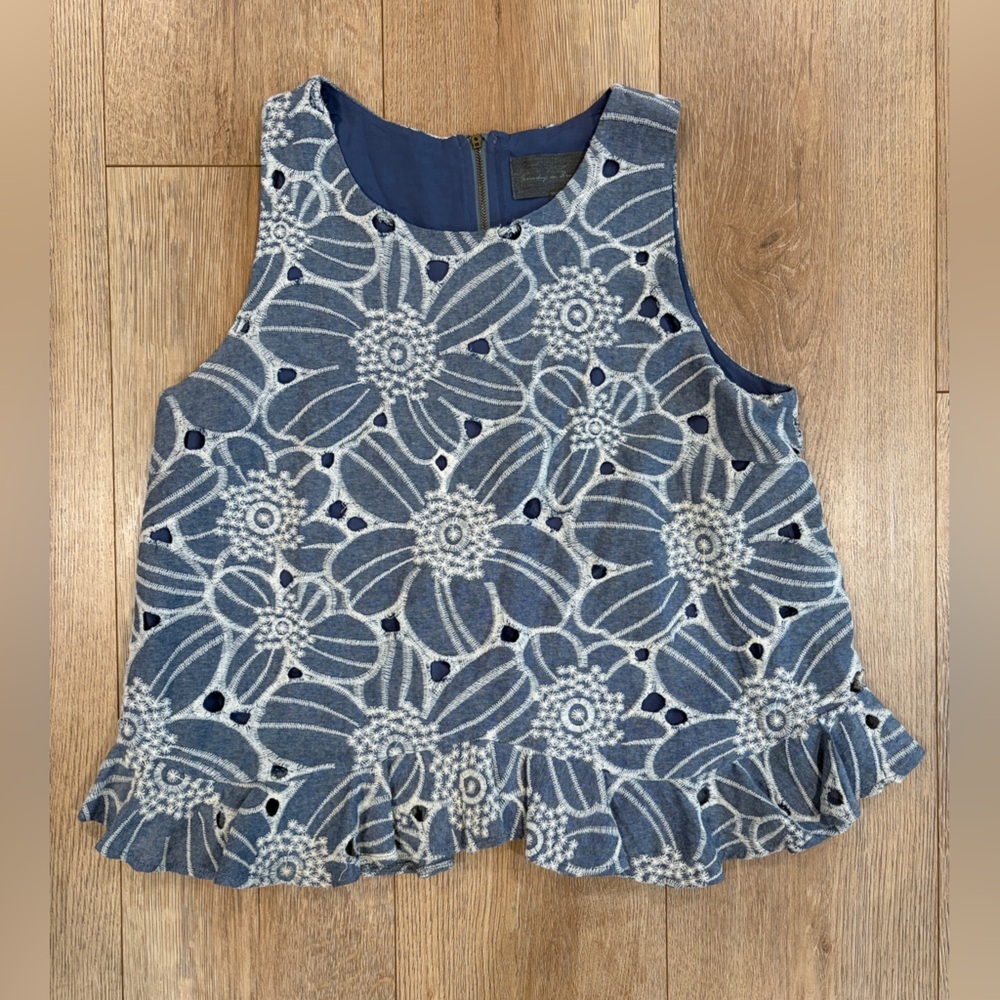 Sunday in Brooklyn Floral Eyelet Too Women’s Medium Embroidered Anthropologie